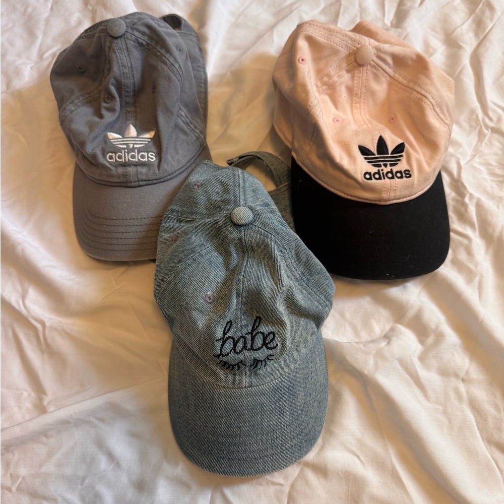 Adidas Women's Hat Trio - Gray, Pink, Blue